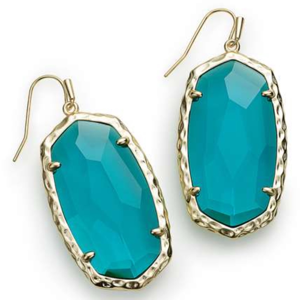 Kendra Scott Ella Drop Earrings London Blue Gold - Picture 3 of 3